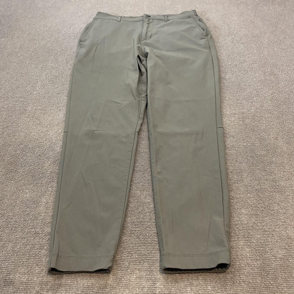 Cuts Jogger Pants Mens Medium Green Elastic Cuff Performance Business Casual